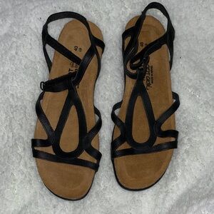 Naot Leather Gladiator Stylish Black Sandals